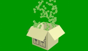 绿色四叶草礼盒flash动画